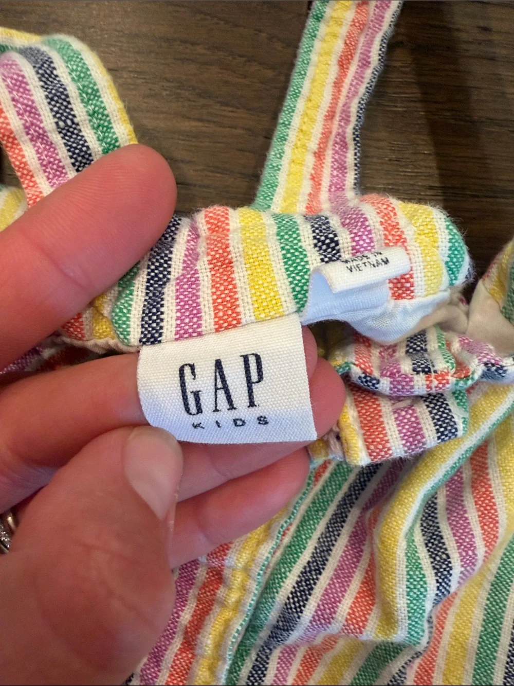 Gap Kids Girls' Multicolor Rainbow Stripe Button-Front Dress Large 10 - C11-672